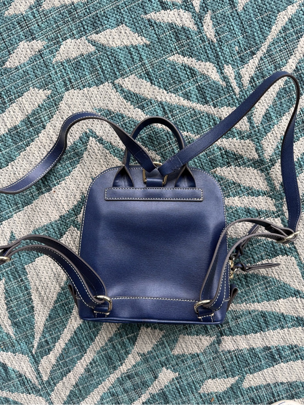 Dooney & Bourke Navy Saffiano Leather Mini Backpack - Picture 2 of 5